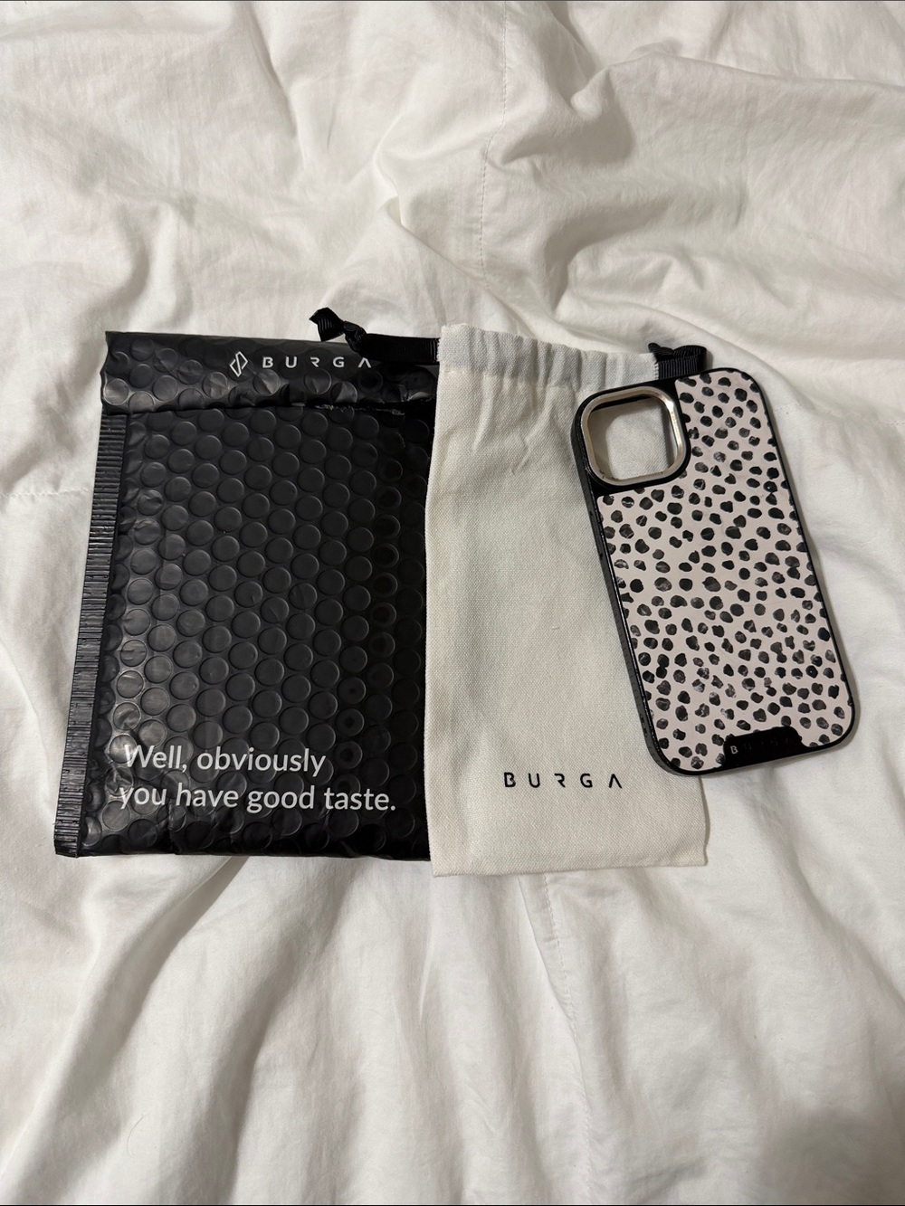 Burga Spot Pattern Phone Case in Black & White